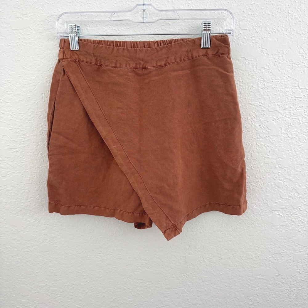 YFB Young Fabulous & Broke Linen Blend Skort Pull On Size Small Quiet Luxury
